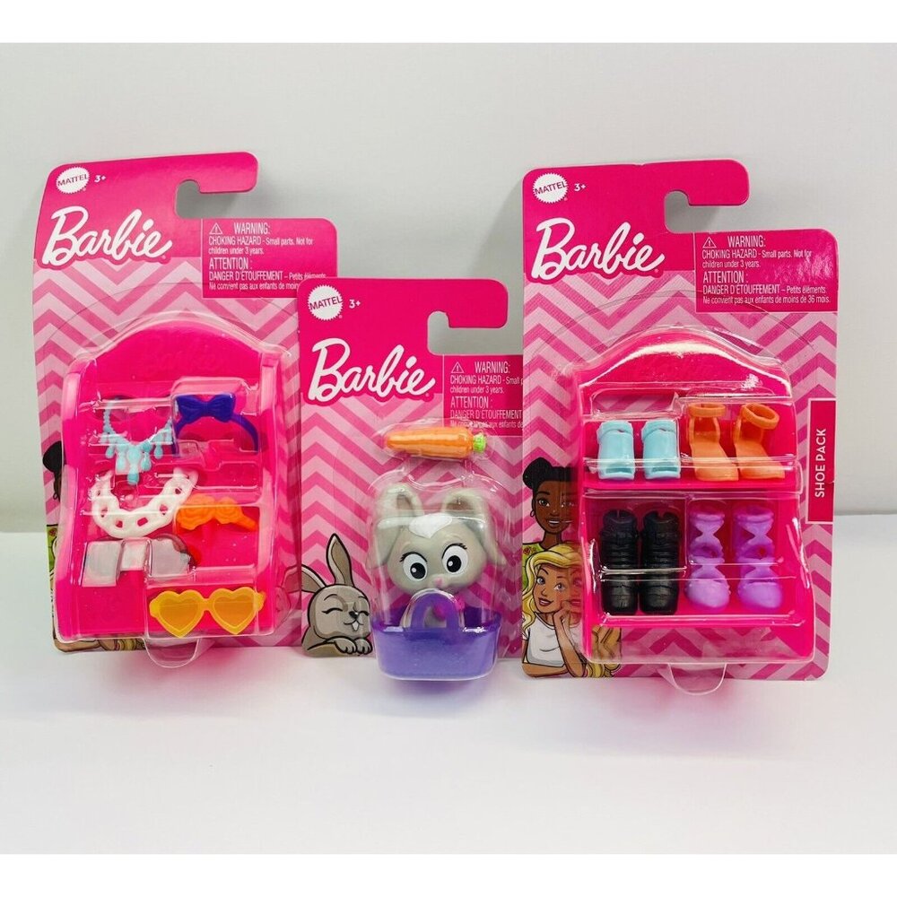 3~ Mattel~Barbie Accessories~Packs~Shoes~Accessories ~Bunny Set (#8831)